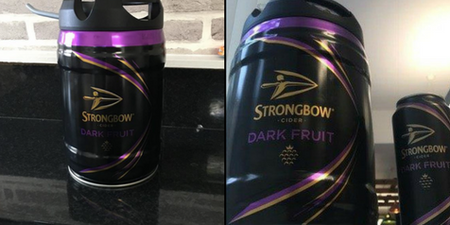 Morrisons is selling huge kegs of Strongbow Dark Fruit for a bargain price