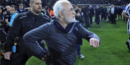 Greek football club owner punished for invading pitch with a gun