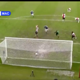 Non-League defender learns never to turn his back on the ball in worst way possible