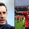 Gary Neville sent the perfect WhatsApp group chat message at half time during the Manchester derby
