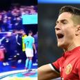 WATCH: Ander Herrera appears to spit on Man City badge as he leaves Etihad pitch