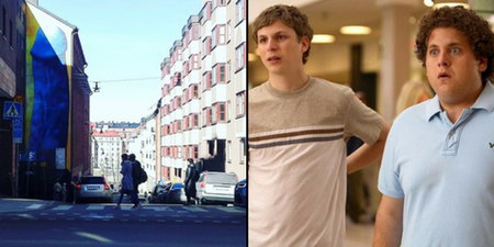 There’s a 50ft tall graffiti in Sweden that is straight out of Superbad
