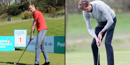 Peter Crouch plays golf with the world’s smallest clubs and nobody is sure why