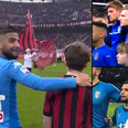 Napoli’s Lorenzo Insigne keeps being paired with tall mascots and it’s pretty damn funny