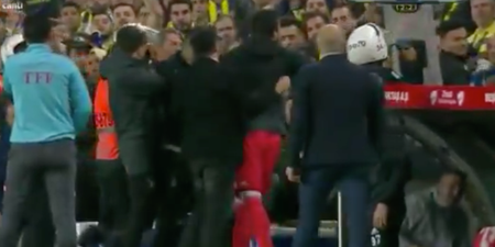 WATCH: Game abandoned after Besiktas manager struck in the head by object thrown by Fenerbahce fans