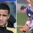 Tim Cahill avoided a red card despite landing an elbow on Fulham player