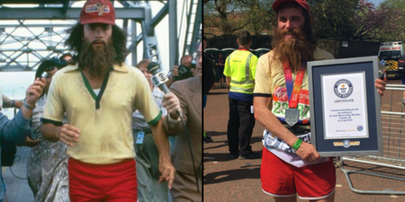 Man dressed as Forrest Gump breaks world record at the London Marathon