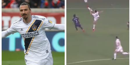 WATCH: The moment Zlatan Ibrahimović plays precision through ball from above his own head