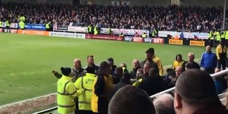 Bolton fans clash with one another and attempt to get at manager in ugly altercation