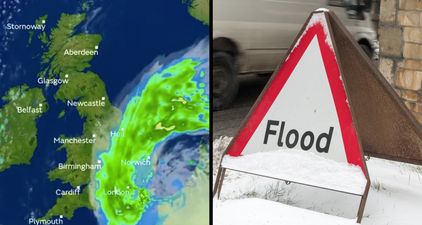 Surprise snow forecast for UK following heavy downpours and flood warning