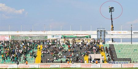Turkish football fan receives stadium ban, hires crane to watch team instead