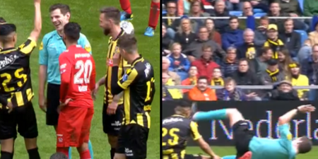 Dutch referee ‘booked’ for simulation after frankly pathetic dive