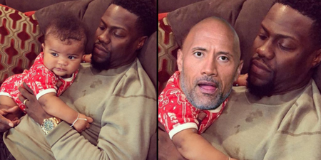 Kevin Hart responds to The Rock’s baby picture with hilarious new photoshop