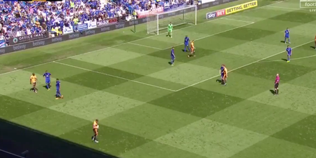 WATCH: Confusion over where Reading defender should be taking throw-in from