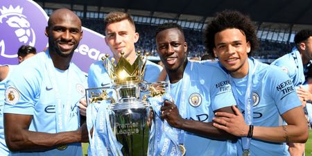 Eliaquim Mangala mocked for appearing at Manchester City’s title presentation
