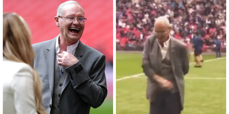 WATCH: Paul Gascoigne performed the Fortnite dance at Wembley today