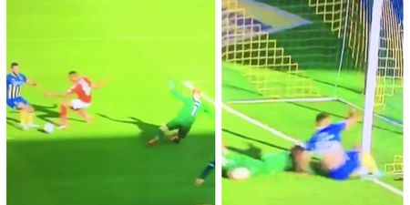 Former Man United goalkeeper produces one of the saves of the season