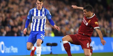 Brighton player forced to apologise for gesture he made after Liverpool thrashing