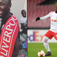 Naby Keita looks delighted in Liverpool scarf after RB Leipzig farewell