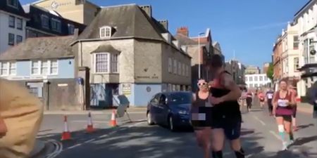 WATCH: Motorist drives into path of runners during Plymouth half marathon