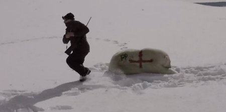 WATCH: Have Paddy Power really just spray-painted a polar bear with the England flag?
