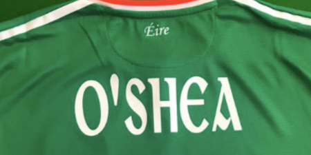 Ireland are replacing the white numbers on their shirts with rainbows colours