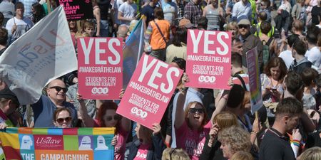 Thousands march in only place in UK same-sex marriage is illegal