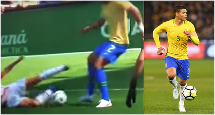 WATCH: Thiago Silva on the receiving end of horror tackle in international friendly