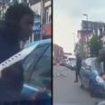Terrifying road rage incident: Cyclist attacks car with huge zombie knife