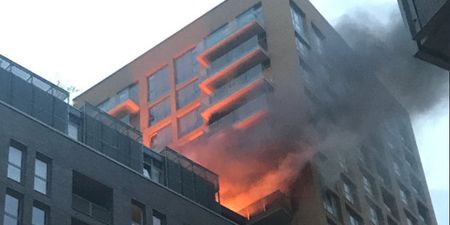 Sixty firefighters battle blaze at high-rise tower block in south London