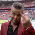 Nobody knows how to react to Robbie Williams at the World Cup opening ceremony