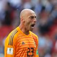 Willy Caballero confuses viewers during Argentina’s national anthem