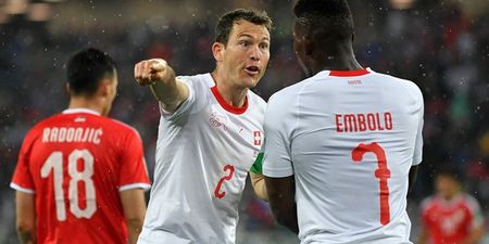 Arsenal fans loved what Stephan Lichtsteiner did to Breel Embolo late on in Swiss win
