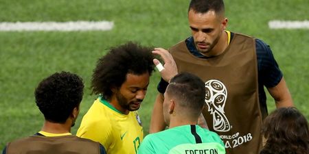 Brazil team doctor suggests bizarre cause of Marcelo’s back injury