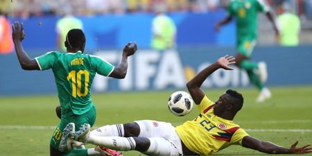 Davinson Sanchez pulls off the tackle of the World Cup to deny Sadio Mane