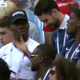 Paul Pogba’s brothers looked unimpressed with his free-kick against Argentina