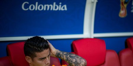 James Rodriguez will not start for Colombia against England
