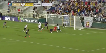 WATCH: North Carolina FC produce the best worst goalmouth scramble you will ever see