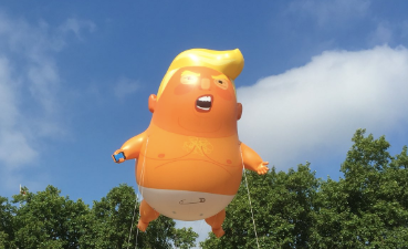 Trump angry baby blimp takes flight in London’s Parliament Square