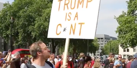 Huge anti-Trump demo attracts tens of thousands in London during US president’s visit