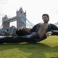 A huge statue of Jeff Goldblum has appeared by Tower Bridge