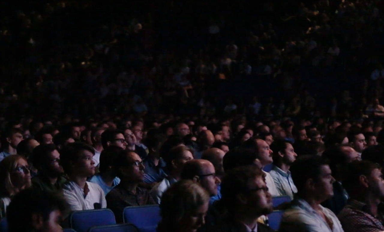 The crowd at London's O2 Arena listen to Jordan Peterson, Sam Harris and Douglas Murray