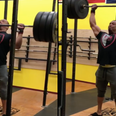 WATCH: Powerlifter easily smashes a 143kg overhead press while wearing flip-flops