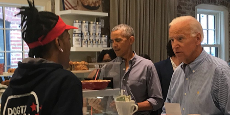 Barack Obama and Joe Biden unexpectedly reunite for lunch at bakery