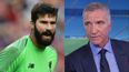 Graeme Souness believes there is a question mark over Liverpool’s Alisson
