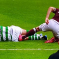 Hearts’ Steven Naismith screams in face of injured Celtic player during 1-0 win
