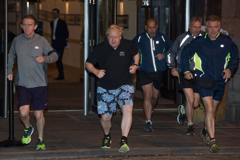 Boris Johnson goes jogging