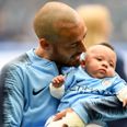 David Silva brings son Mateo onto pitch prior to Huddersfield match