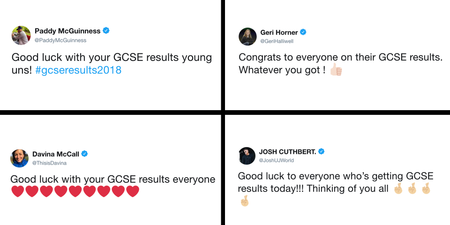 A comprehensive breakdown of celebrity tweets about GCSE results