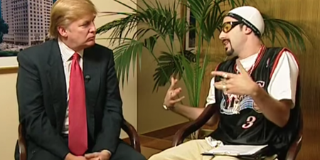 Sacha Baron Cohen sends Donald Trump a message from Ali G